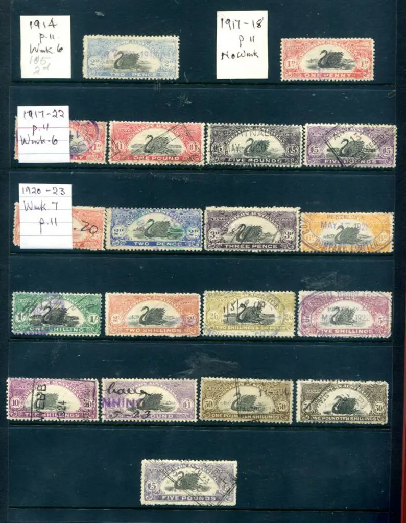 1914/23 group with 1914 2d blue, perf. 11, 1917/18 ... Image 1++