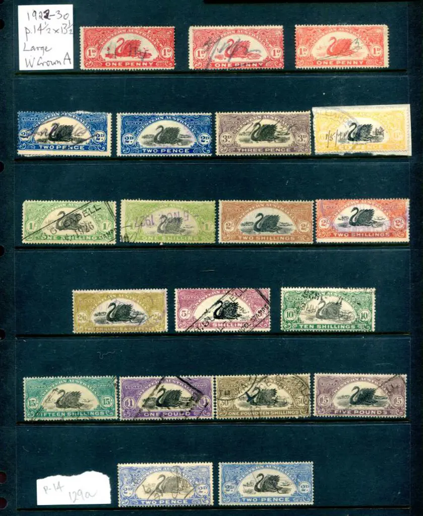 1923/30 1d red x 3, 2d x 4, 3d, 6d, 1/- x 2, 2/- x ... Image 1++