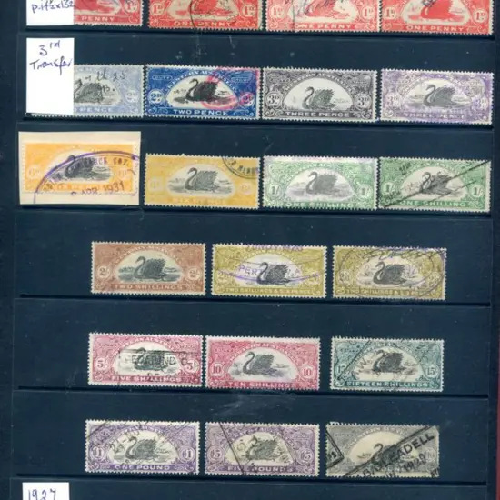 1922/30 1d red x 5, 2d x 2, 3d x 2, 6d x 2, 1/- x ...