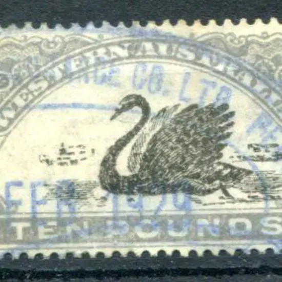 1922/30 £10 grey with inverted wmk. Fine used. ...