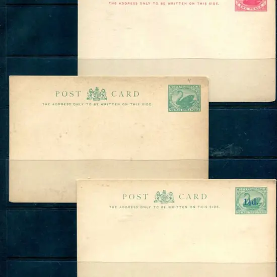 1889 Post Cards 2d carmine (PC3), 3d green (PC4) & ...
