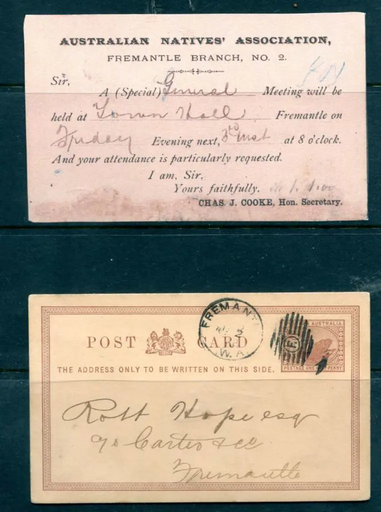 1888 (2nd Apr) ½d Post Card tied by Fremantle "F" ... Image 1++