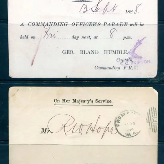 1888 (13th Sept) OHMS postcard with boxed ...