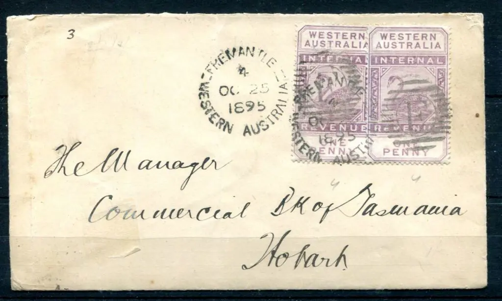 1895 (25th Oct) Cover to Hobart with 1d Internal ... Image 1++