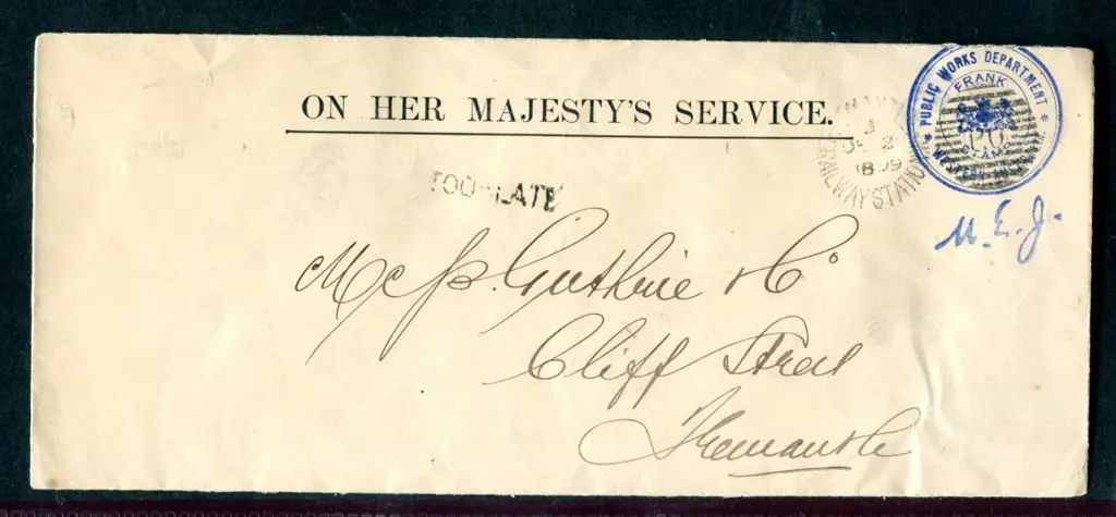 1899 (2nd Dec) OHMS envelope with "Public Works ... Image 1++