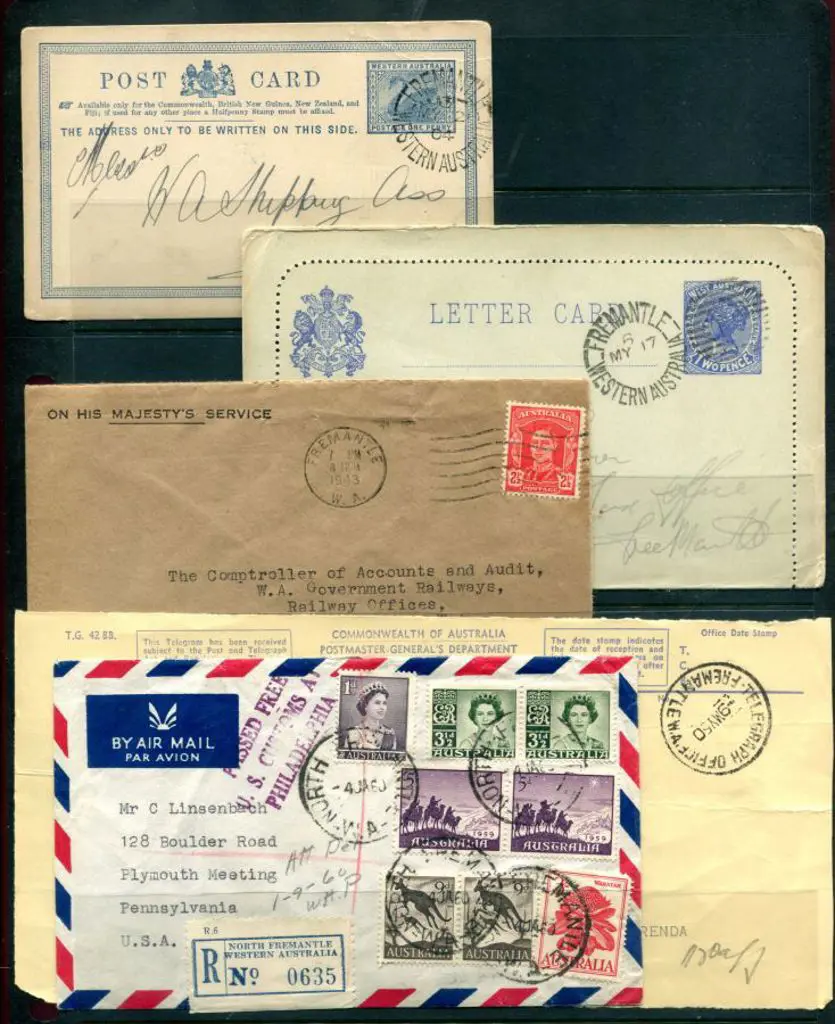 1901 1d blue Post Card to Fremantle merchants ... Image 1++