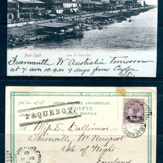 1901 Egyptian Postcard (Port Said) addressed to ...