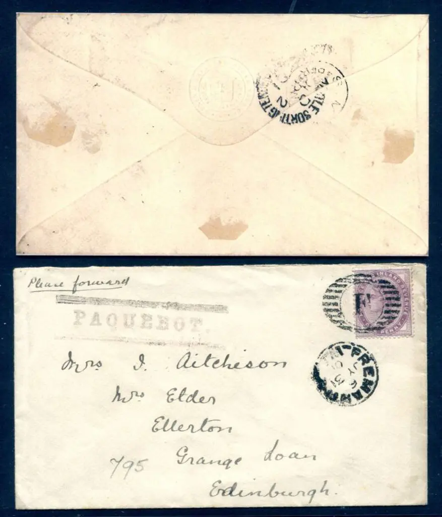 1901 (31st July) Paquebot proving cover for 11 bar ... Image 1++