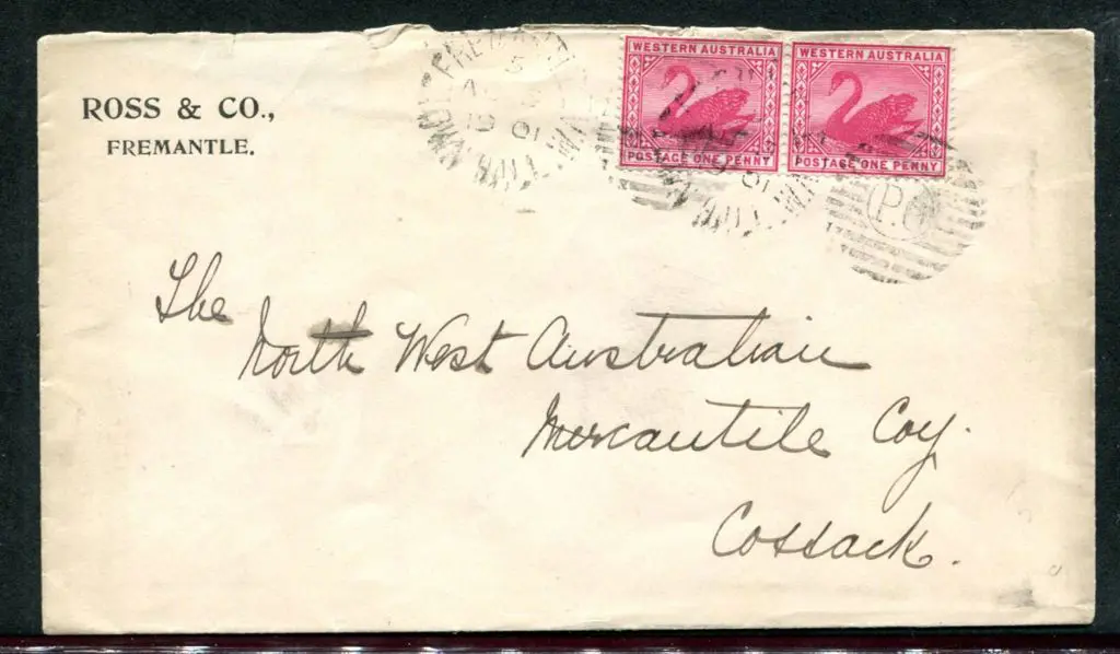 1901 (3rd Aug) "Ross & Co., Fremantle" printed env ... Image 1++