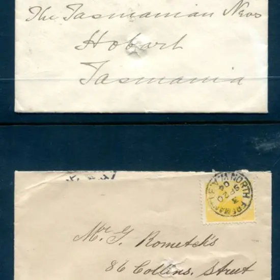 1904 (9th Aug) cover with 2d yellow swan tied by ...