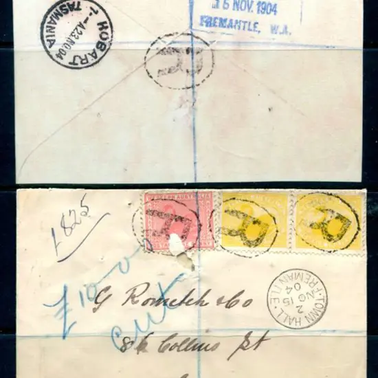 1904 (15th Nov) Registered cover to Hobart with 1d ...