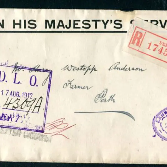 1912 (16th Jul) 2d yellow swans pair perfined "OS" ...