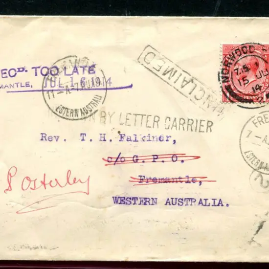1914 (15th July) GB 1d KGV tied by Norwood cds on ...