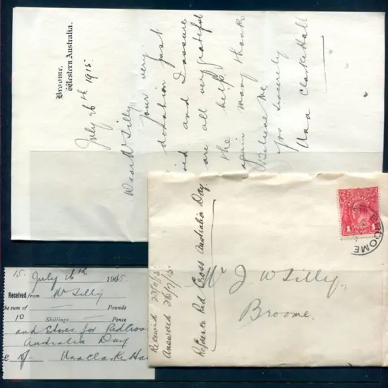 1915 (July) 1d red KGV tied to locally addressed ...