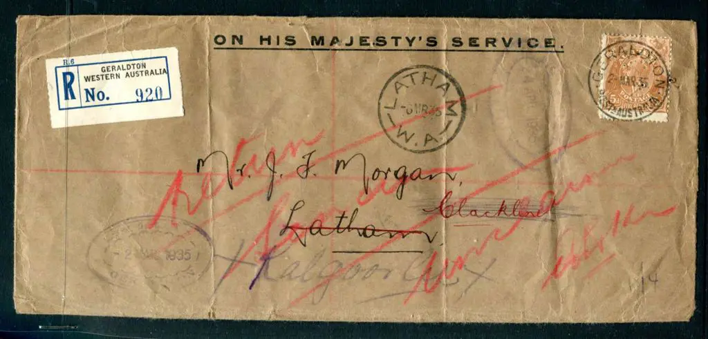 1935 (2nd Mar) OHMS long env with 5d KGV tied by ... Image 1++