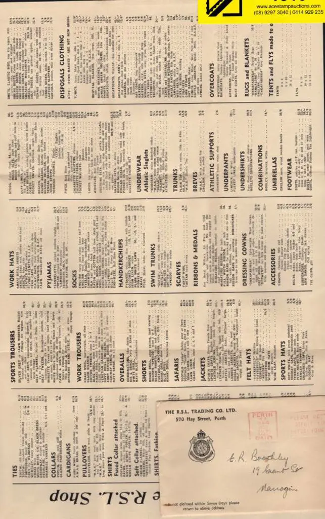1950 (11th Aug) "The R.S.L. Trading Co. Ltd" ... Image 1++