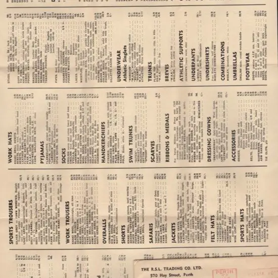 1950 (11th Aug) "The R.S.L. Trading Co. Ltd" ...