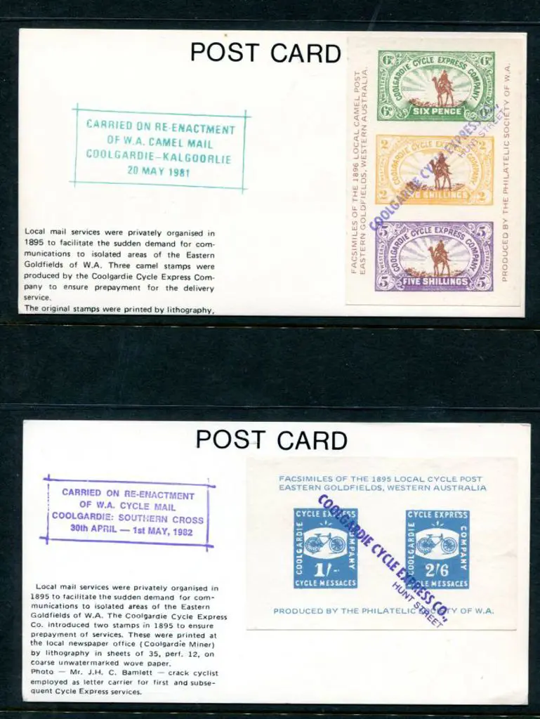 1981/82 Coolgardie/Kalgoorlie Camel Mail & Cycle ... Image 1++