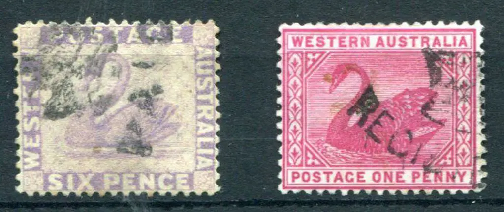 Paid "Crown" type on 6d lilac swan Cr/Ca, perf.14 ... Image 1++