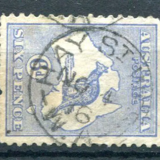 Hay St West Complete on 6d blue kangaroo, 2nd wmk ...