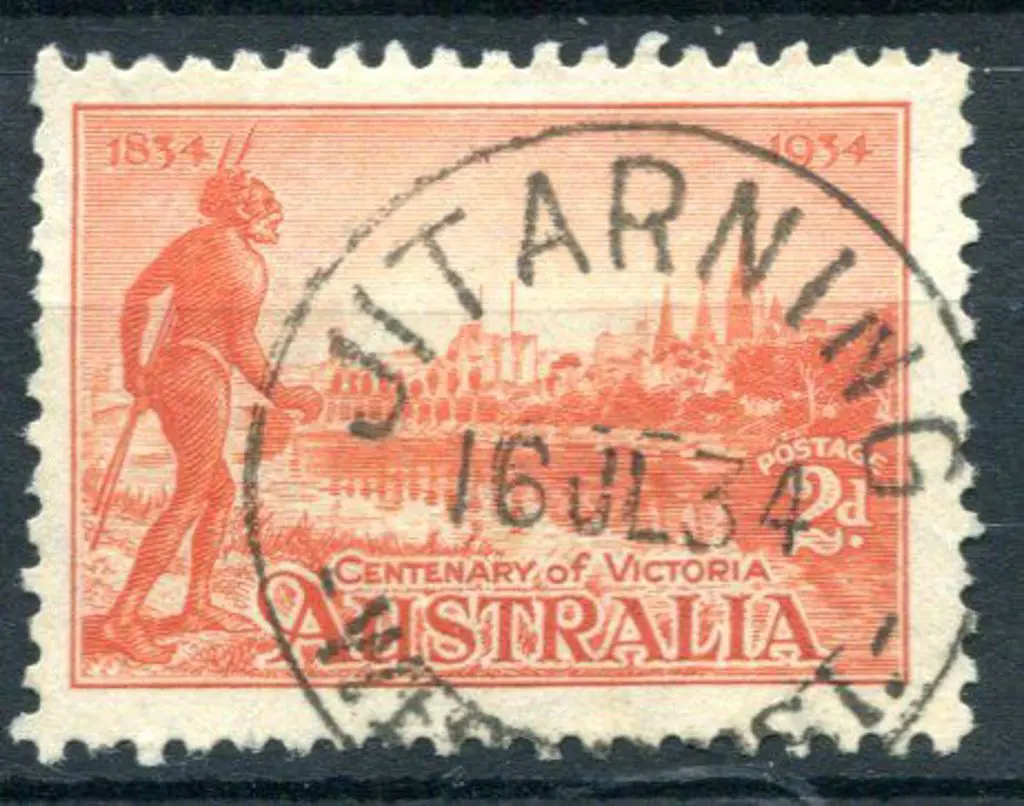 Jitarning B28 Bold 90% upright strike on 2d Vic ... Image 1++