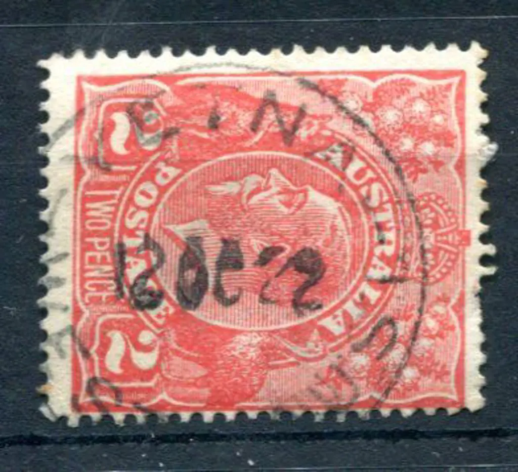 Yetna B28 80% strike on 2d red KGV, single wmk ... Image 1++