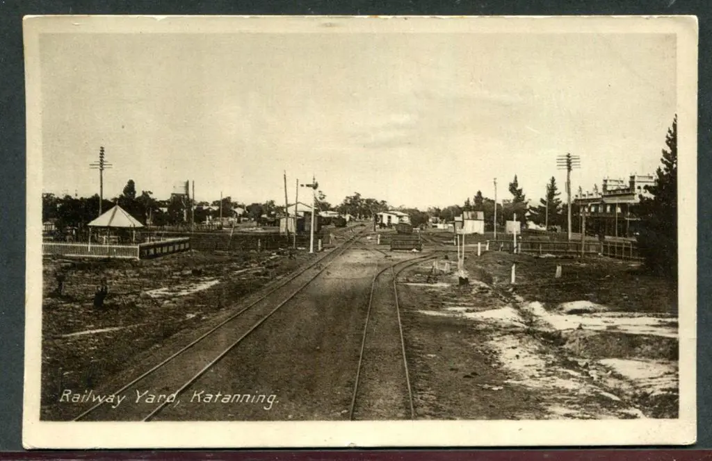 "Railway Yard, Katanning" b&w printed in Saxony ... Image 1++