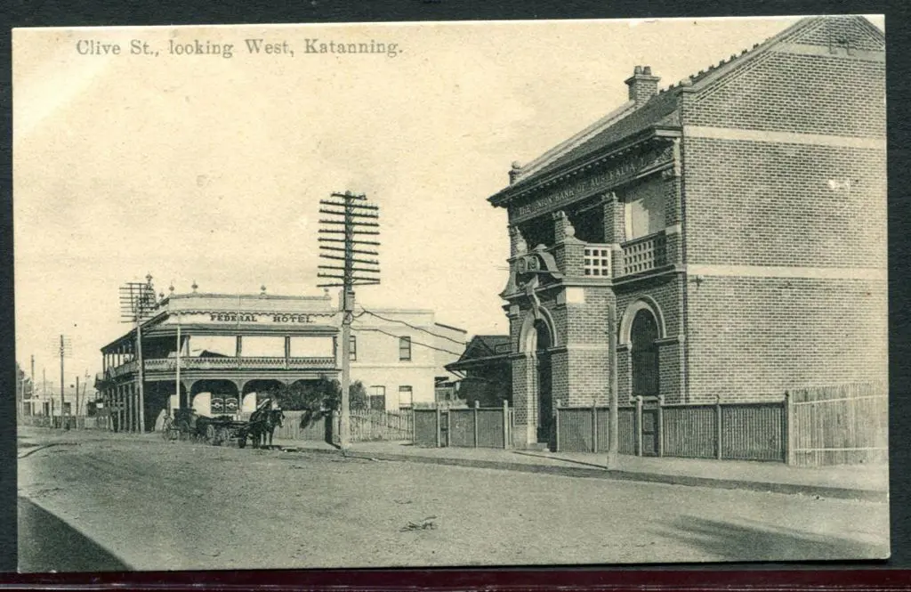 "Clive St, looking West. Katanning" b&w & "Printed ... Image 1++