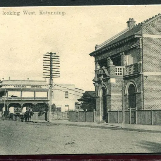 "Clive St, looking West. Katanning" b&w & "Printed ...