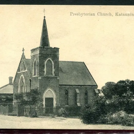 "Presbyterian Church, Katanning" b&w & "Printed in ...