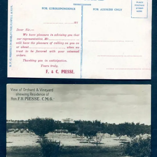 "View of Orchard & Vineyard shewing Residence of ...