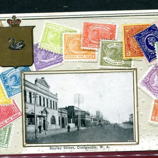 "Bayley Street, Coolgardie, W.A." Photo in gold ...