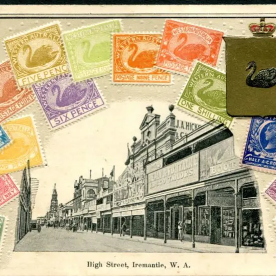 "High Street, Fremantle, W.A." with border around ...