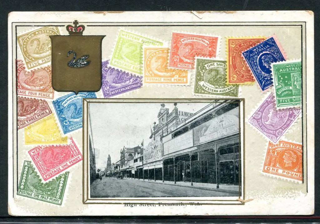 "High Street, Fremantle, W.A." with gold border ... Image 1++
