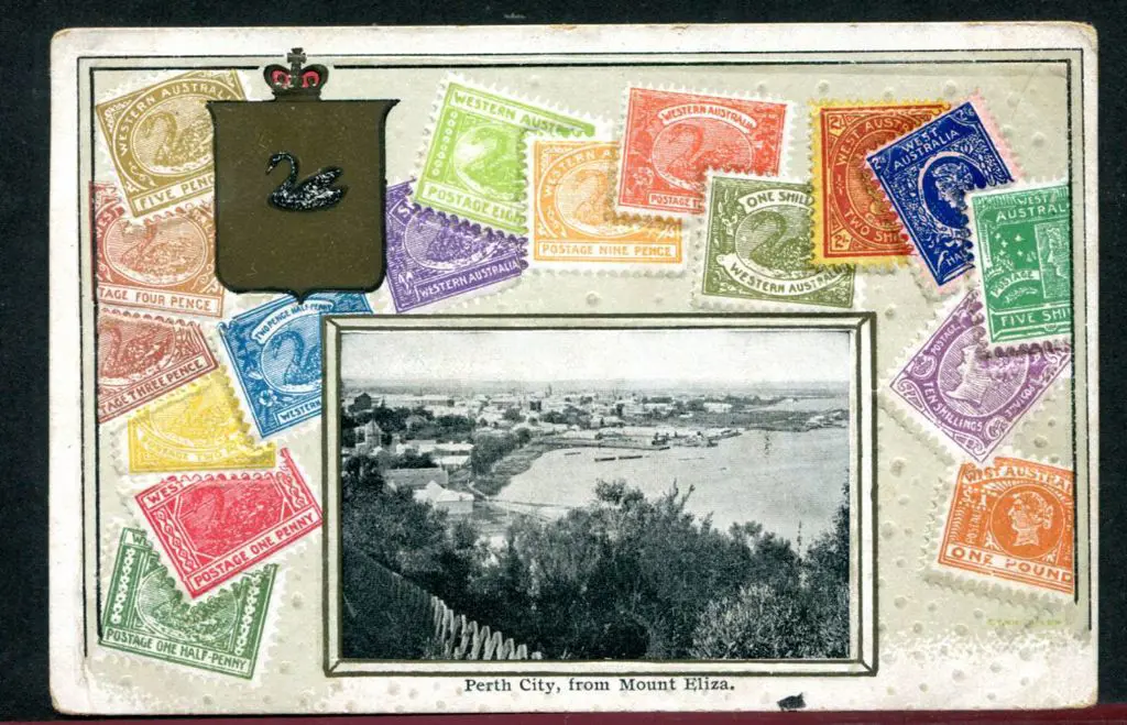 "Perth City, from Mount Eliza." with gold framed ... Image 1++