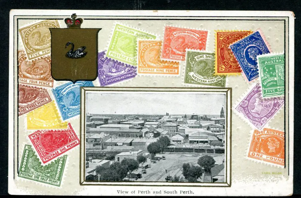"View of Perth and South Perth" with gold framed ... Image 1++