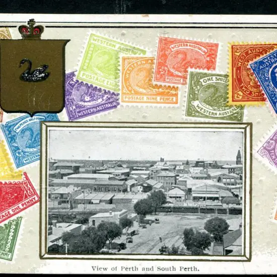 "View of Perth and South Perth" with gold framed ...