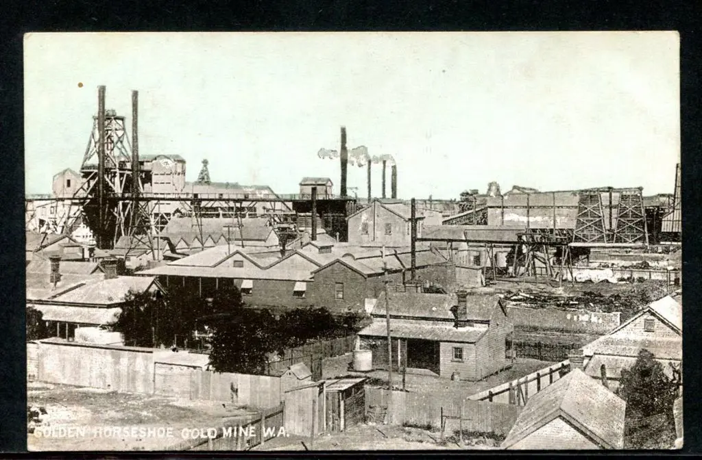 "Golden Horseshoe Gold Mine W.A." b&w with blue ... Image 1++