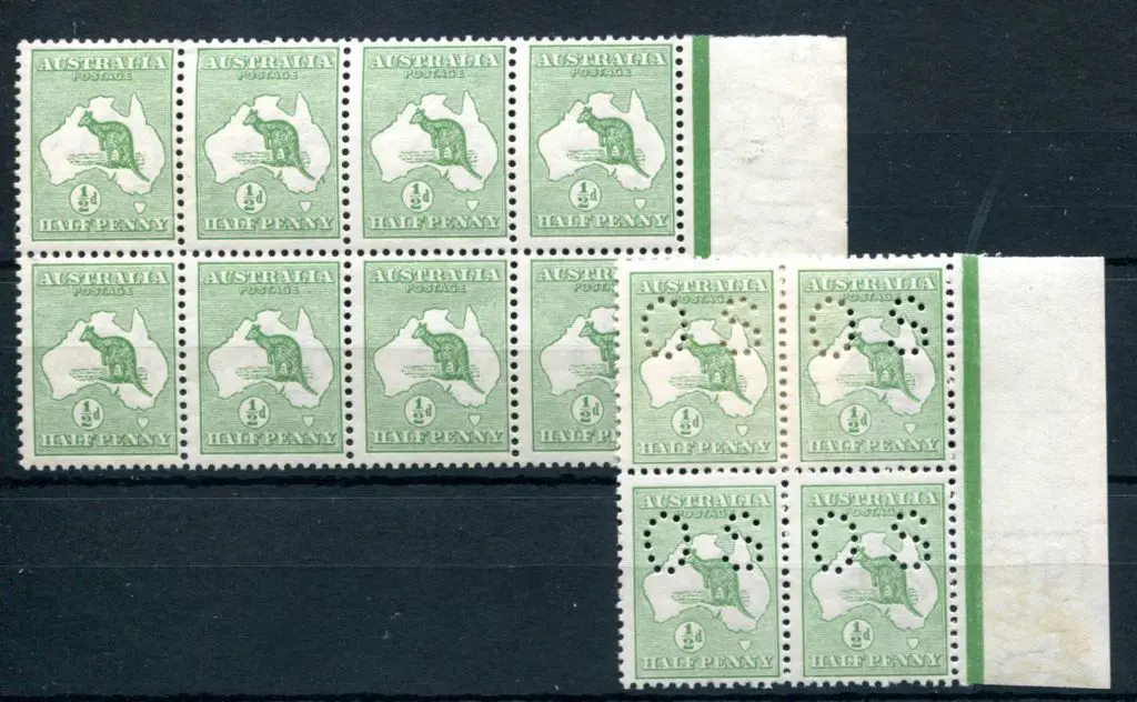 ½d green right marginal MUH block of 8 plus right ... Image 1++
