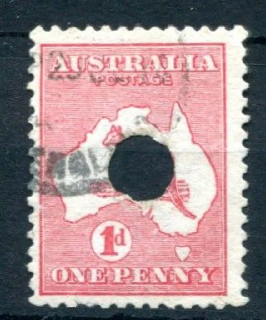 1d red, Die II with Telegraph puncture. Fine used ... Image 1++