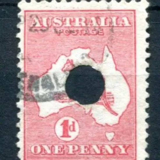 1d red, Die II with Telegraph puncture. Fine used ...