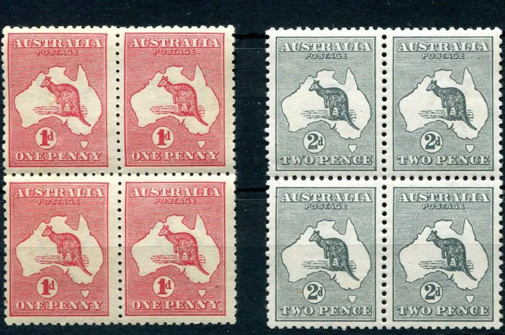 1d red, Die IIA MUH block of 4, one stamp with ... Image 1++