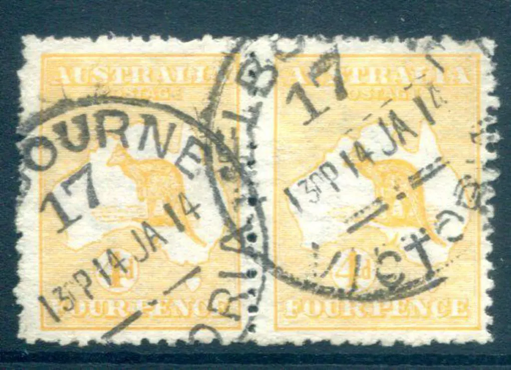 4d yellow-orange fine used pair with neat ... Image 1++