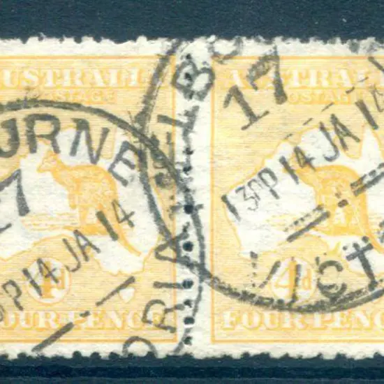 4d yellow-orange fine used pair with neat ...