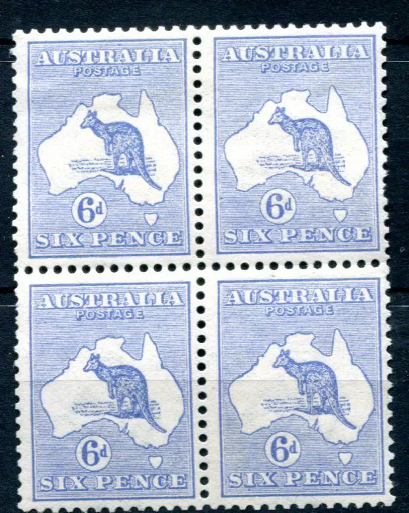 6d ultramarine in MUH/MLH block of 4. A couple of ... Image 1++