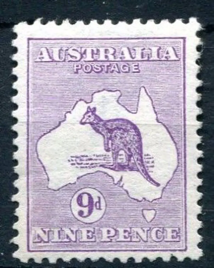 9d violet from base of sheet with wmk line & flaw ... Image 1++