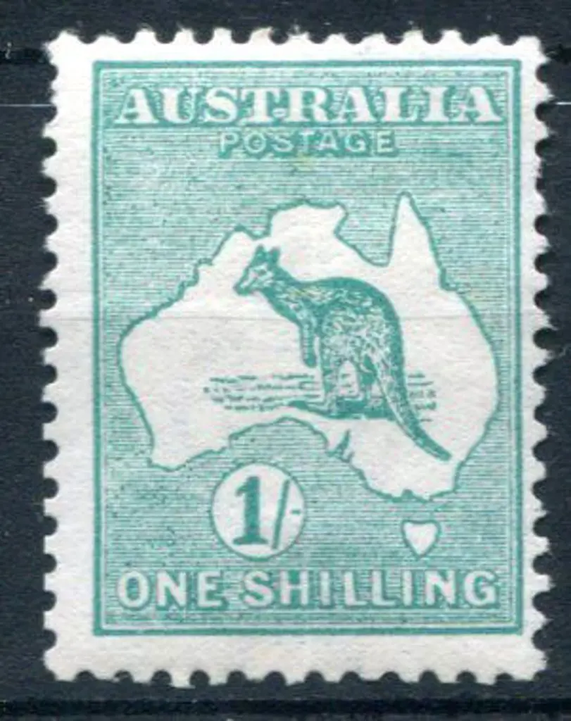 1/- blue-green. MLH with vert crease resulting in ... Image 1++