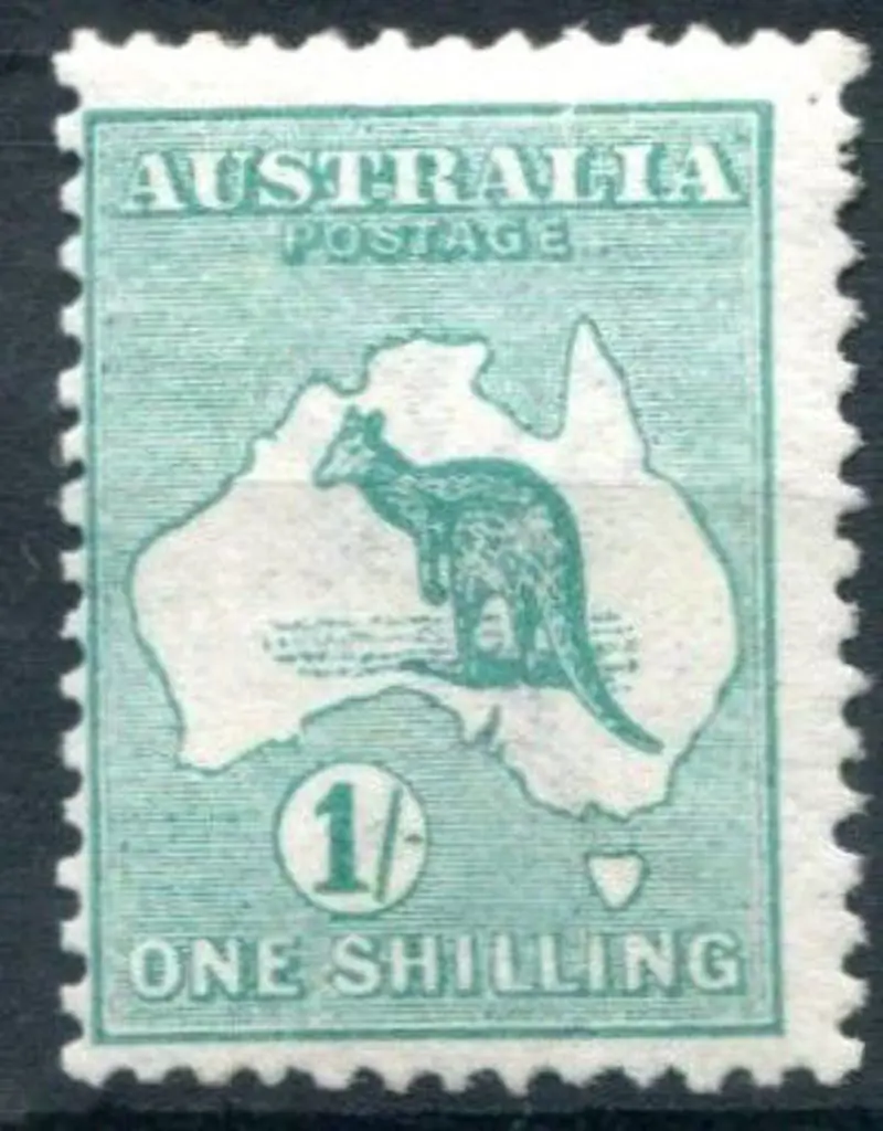 1/- blue-green with "Break in top frame over "L"" ... Image 1++