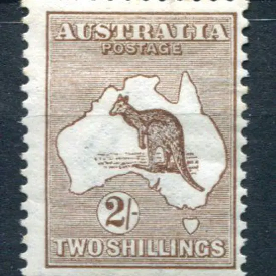 2/- brown. Fine MLH, centred right. ACSC 35A, Cat. ...