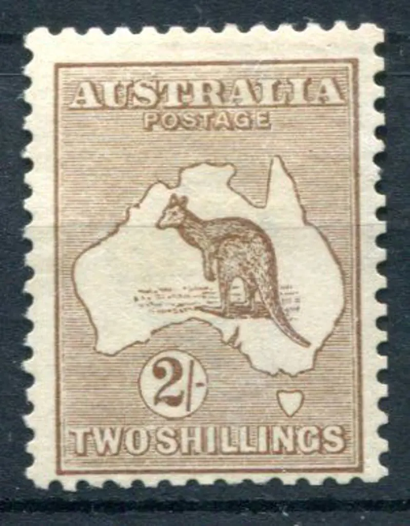 2/- brown. MLH, centred low. ACSC 35A, Cat. $650 Image 1++